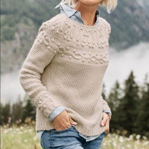 Garnet Hill Shimmering Cabled Cashmere Sweater